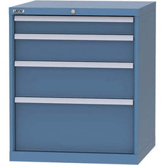 LISTA - 4 Drawer, 45 Compartment Bright Blue Steel Modular Storage Cabinet - Caliber Tooling