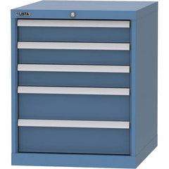 LISTA - 5 Drawer, 99 Compartment Bright Blue Steel Modular Storage Cabinet - Caliber Tooling