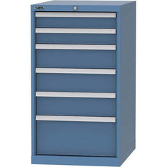 LISTA - 6 Drawer, 99 Compartment Bright Blue Steel Modular Storage Cabinet - Caliber Tooling