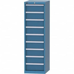 LISTA - 9 Drawer, 216 Compartment Bright Blue Steel Modular Storage Cabinet - Caliber Tooling