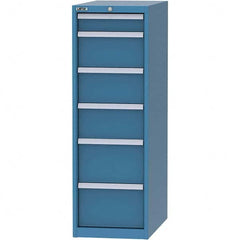 LISTA - 6 Drawer, 45 Compartment Bright Blue Steel Modular Storage Cabinet - Caliber Tooling