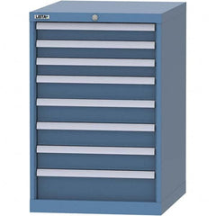 LISTA - 8 Drawer, 99 Compartment Bright Blue Steel Modular Storage Cabinet - Caliber Tooling