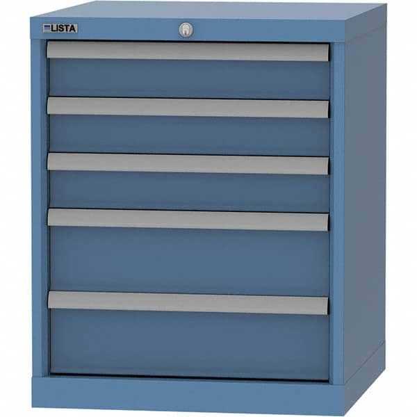 LISTA - 5 Drawer, 84 Compartment Bright Blue Steel Modular Storage Cabinet - Caliber Tooling