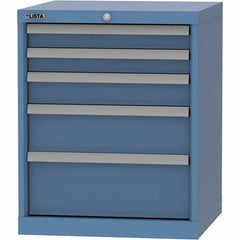 LISTA - 5 Drawer, 84 Compartment Bright Blue Steel Modular Storage Cabinet - Caliber Tooling