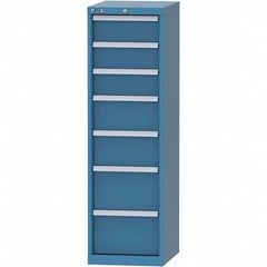 LISTA - 7 Drawer, 216 Compartment Bright Blue Steel Modular Storage Cabinet - Caliber Tooling