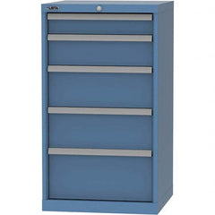 LISTA - 5 Drawer, 84 Compartment Bright Blue Steel Modular Storage Cabinet - Caliber Tooling