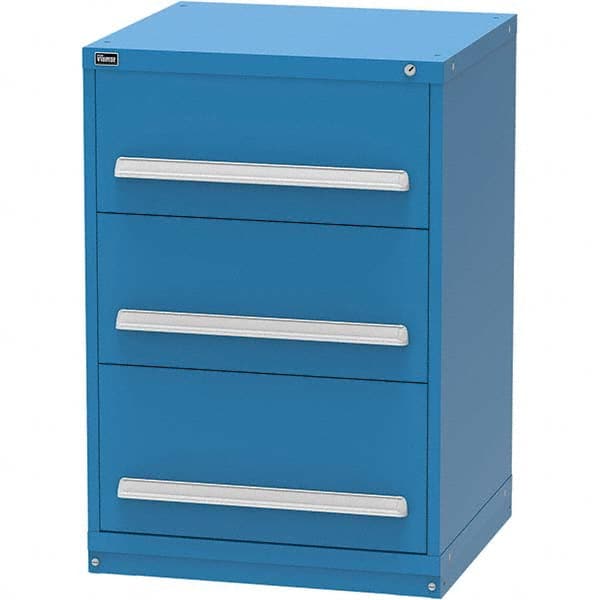 Vidmar - 3 Drawer, 124 Compartment Bright Blue Steel Modular Storage Cabinet - Caliber Tooling