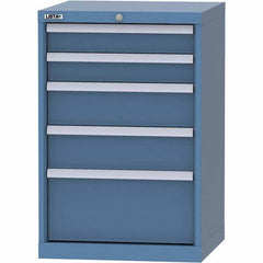 LISTA - 5 Drawer, 84 Compartment Bright Blue Steel Modular Storage Cabinet - Caliber Tooling