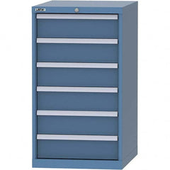 LISTA - 6 Drawer, 99 Compartment Bright Blue Steel Modular Storage Cabinet - Caliber Tooling