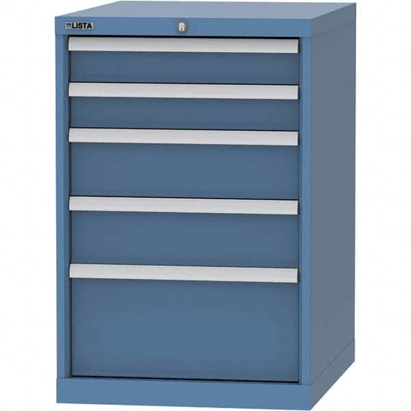 LISTA - 5 Drawer, 99 Compartment Bright Blue Steel Modular Storage Cabinet - Caliber Tooling