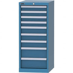 LISTA - 9 Drawer, 216 Compartment Bright Blue Steel Modular Storage Cabinet - Caliber Tooling