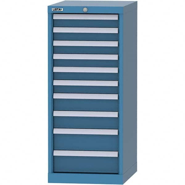 LISTA - 10 Drawer, 216 Compartment Bright Blue Steel Modular Storage Cabinet - Caliber Tooling