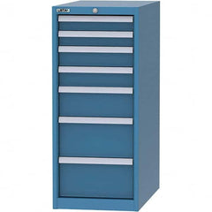 LISTA - 7 Drawer, 45 Compartment Bright Blue Steel Modular Storage Cabinet - Caliber Tooling