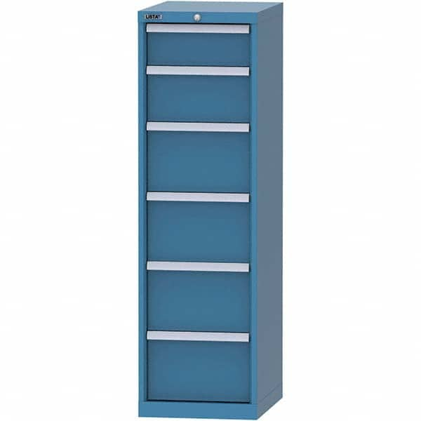 LISTA - 6 Drawer, 216 Compartment Bright Blue Steel Modular Storage Cabinet - Caliber Tooling