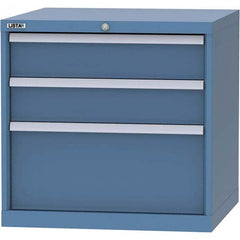 LISTA - 3 Drawer, 45 Compartment Bright Blue Steel Modular Storage Cabinet - Caliber Tooling