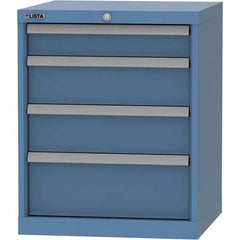 LISTA - 4 Drawer, 84 Compartment Bright Blue Steel Modular Storage Cabinet - Caliber Tooling