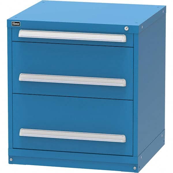 Vidmar - 3 Drawer Bright Blue Steel Modular Storage Cabinet - Caliber Tooling