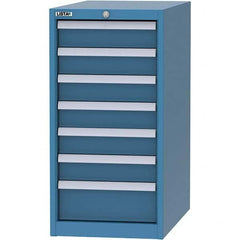 LISTA - 7 Drawer, 45 Compartment Bright Blue Steel Modular Storage Cabinet - Caliber Tooling