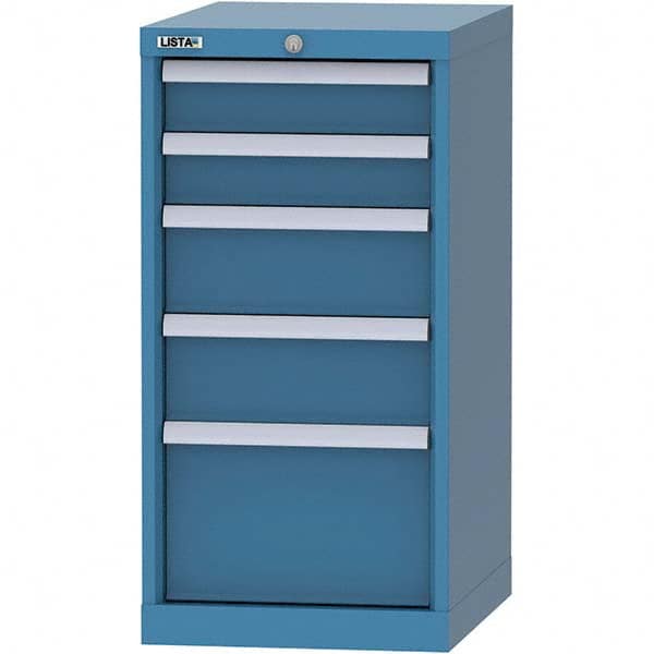 LISTA - 5 Drawer, 216 Compartment Bright Blue Steel Modular Storage Cabinet - Caliber Tooling