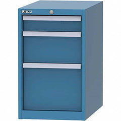 LISTA - 3 Drawer, 45 Compartment Bright Blue Steel Modular Storage Cabinet - Caliber Tooling