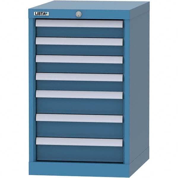 LISTA - 7 Drawer, 216 Compartment Bright Blue Steel Modular Storage Cabinet - Caliber Tooling