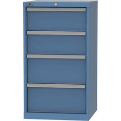 LISTA - 4 Drawer, 84 Compartment Bright Blue Steel Modular Storage Cabinet - Caliber Tooling