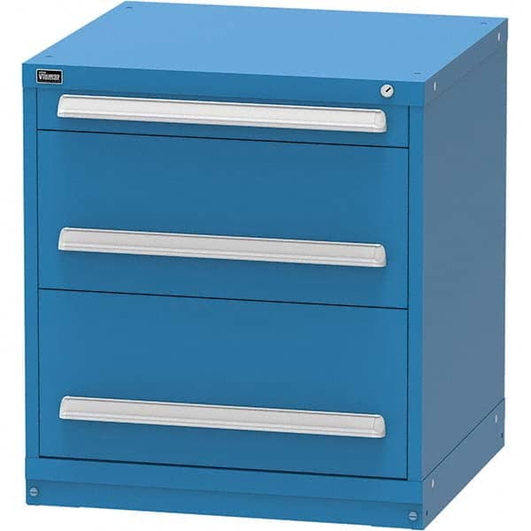 Vidmar - 3 Drawer, 344 Compartment Bright Blue Steel Modular Storage Cabinet - Caliber Tooling