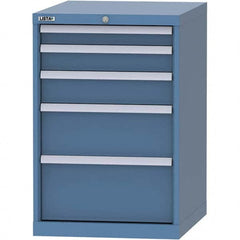 LISTA - 5 Drawer, 99 Compartment Bright Blue Steel Modular Storage Cabinet - Caliber Tooling