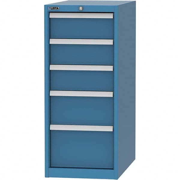 LISTA - 5 Drawer, 45 Compartment Bright Blue Steel Modular Storage Cabinet - Caliber Tooling