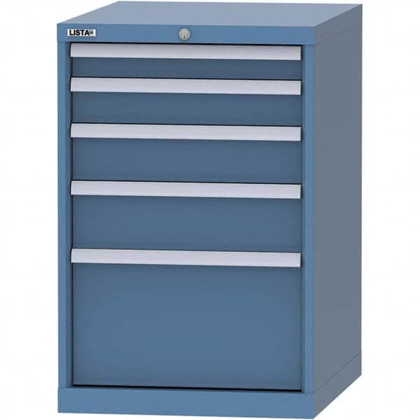 LISTA - 4 Drawer, 99 Compartment Bright Blue Steel Modular Storage Cabinet - Caliber Tooling