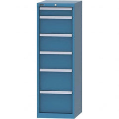 LISTA - 6 Drawer, 216 Compartment Bright Blue Steel Modular Storage Cabinet - Caliber Tooling