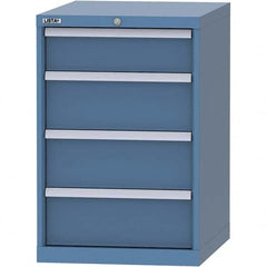 LISTA - 4 Drawer, 99 Compartment Bright Blue Steel Modular Storage Cabinet - Caliber Tooling