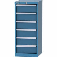 LISTA - 6 Drawer, 216 Compartment Bright Blue Steel Modular Storage Cabinet - Caliber Tooling