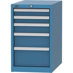 LISTA - 5 Drawer, 45 Compartment Bright Blue Steel Modular Storage Cabinet - Caliber Tooling