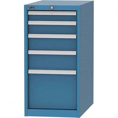 LISTA - 5 Drawer, 45 Compartment Bright Blue Steel Modular Storage Cabinet - Caliber Tooling