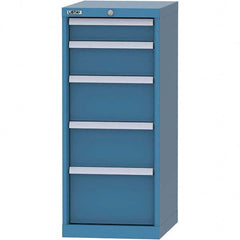 LISTA - 5 Drawer, 216 Compartment Bright Blue Steel Modular Storage Cabinet - Caliber Tooling