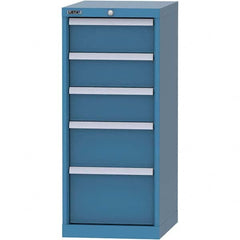 LISTA - 5 Drawer, 216 Compartment Bright Blue Steel Modular Storage Cabinet - Caliber Tooling