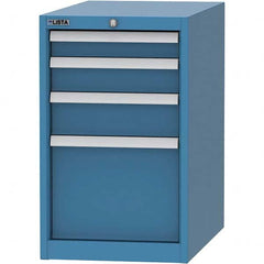 LISTA - 4 Drawer, 45 Compartment Bright Blue Steel Modular Storage Cabinet - Caliber Tooling