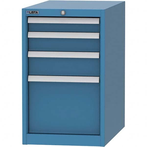 LISTA - 4 Drawer, 45 Compartment Bright Blue Steel Modular Storage Cabinet - Caliber Tooling