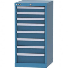 LISTA - 8 Drawer, 216 Compartment Bright Blue Steel Modular Storage Cabinet - Caliber Tooling