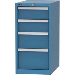 LISTA - 4 Drawer, 45 Compartment Bright Blue Steel Modular Storage Cabinet - Caliber Tooling