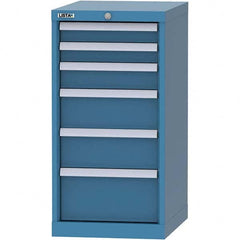 LISTA - 6 Drawer, 216 Compartment Bright Blue Steel Modular Storage Cabinet - Caliber Tooling