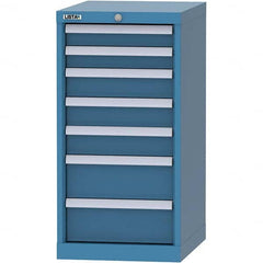 LISTA - 7 Drawer, 216 Compartment Bright Blue Steel Modular Storage Cabinet - Caliber Tooling