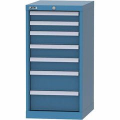 LISTA - 7 Drawer, 216 Compartment Bright Blue Steel Modular Storage Cabinet - Caliber Tooling