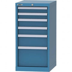 LISTA - 6 Drawer, 216 Compartment Bright Blue Steel Modular Storage Cabinet - Caliber Tooling