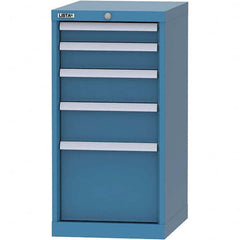 LISTA - 5 Drawer, 216 Compartment Bright Blue Steel Modular Storage Cabinet - Caliber Tooling