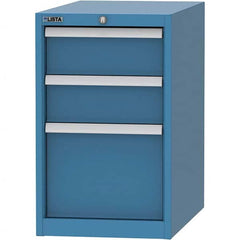 LISTA - 3 Drawer, 45 Compartment Bright Blue Steel Modular Storage Cabinet - Caliber Tooling