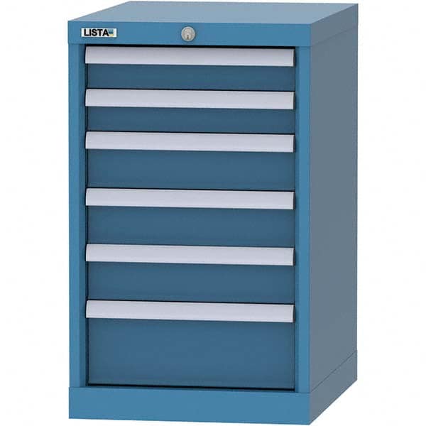 LISTA - 6 Drawer, 216 Compartment Bright Blue Steel Modular Storage Cabinet - Caliber Tooling