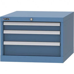 LISTA - 3 Drawer, 99 Compartment Bright Blue Steel Modular Storage Cabinet - Caliber Tooling