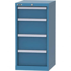 LISTA - 4 Drawer, 216 Compartment Bright Blue Steel Modular Storage Cabinet - Caliber Tooling